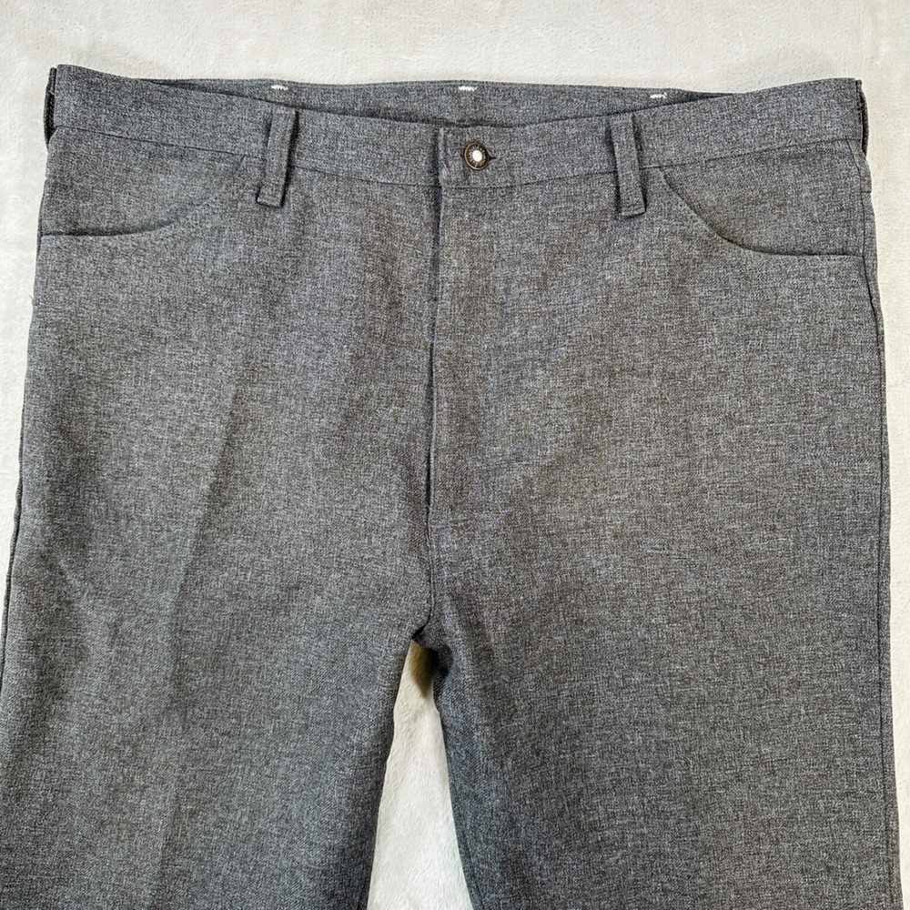 Wrangler Pants Mens 42x32 Gray Heathered Western Trousers Made in USA Vintage